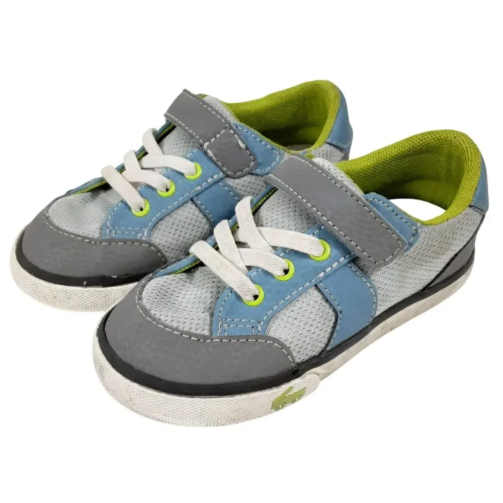 See Kai Run Connor Canvas Sneakers Mesh Gray Kids 9 Hook and Loop Strap Rubber